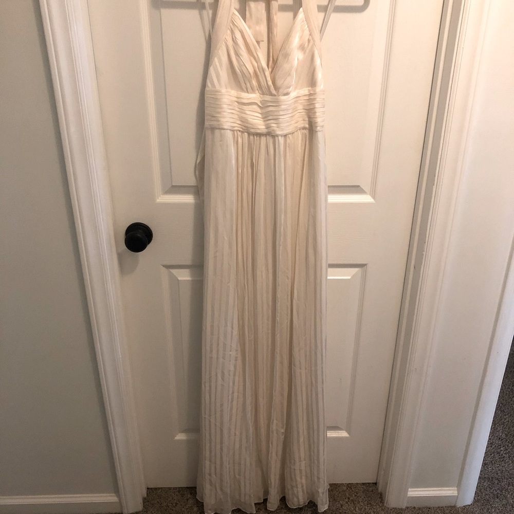 NWT white BCBG Max Azria halter maxi dress. Size 8.